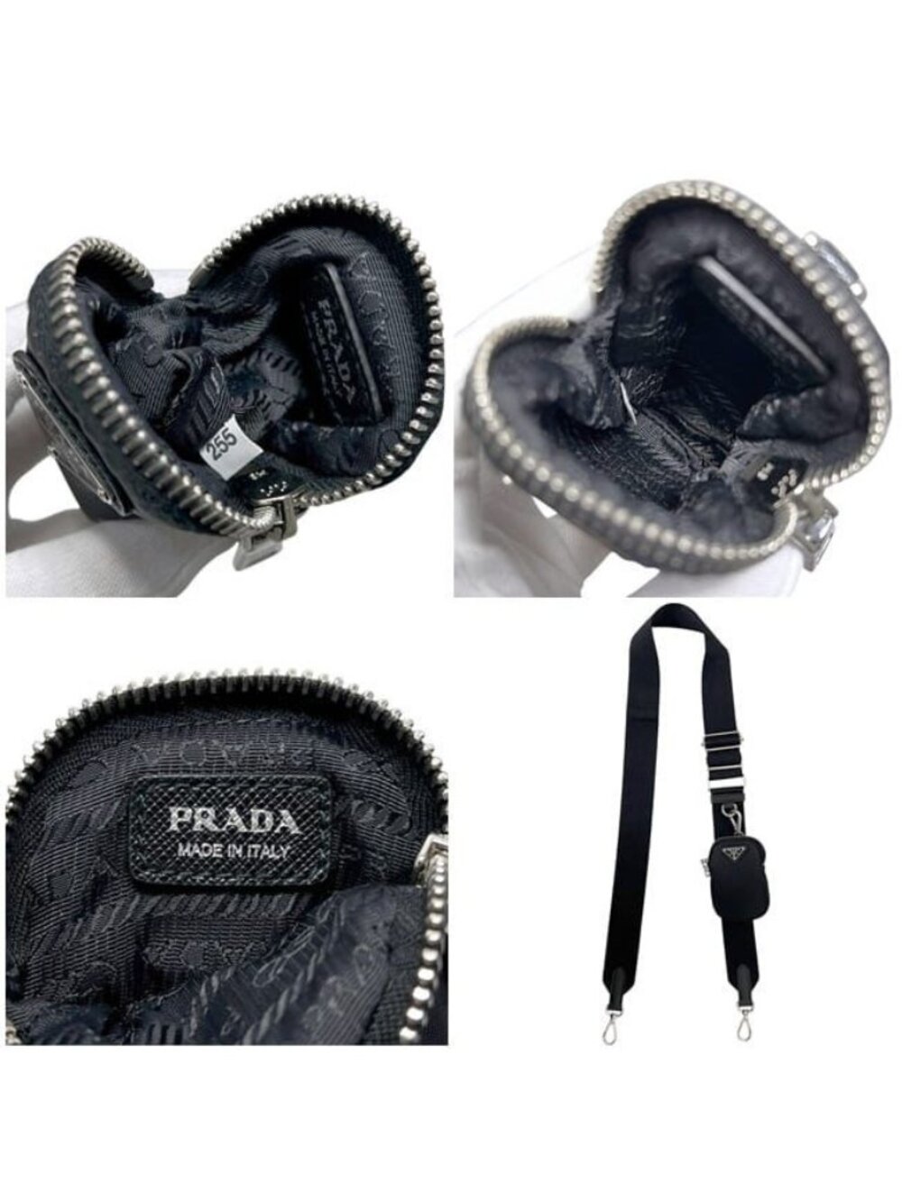 Prada Pouch 2-Way Black Nero Re-Nylon Shoulder Bag Nylon - Picture 5 of 10